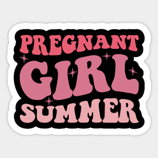 Pregnant Girl Summer Pregnancy Reveal Baby Shower Sticker